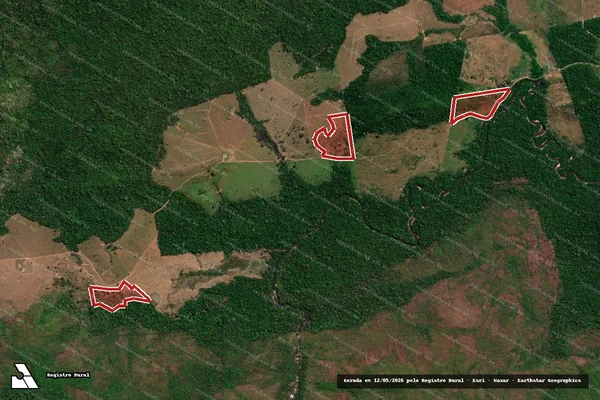 Imagem de satélite — Embargo IBAMA — Infração da Flora - Nova Bandeirantes/MT