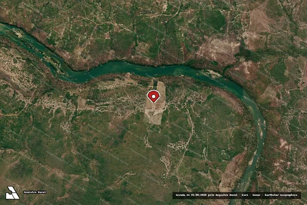 Imagem de satélite de Infração da Flora em Cavalcante - GO (marcador da localização)