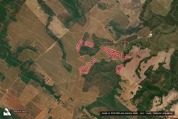 Imagem de satélite de Infração Ambiental em Araguaçu - TO