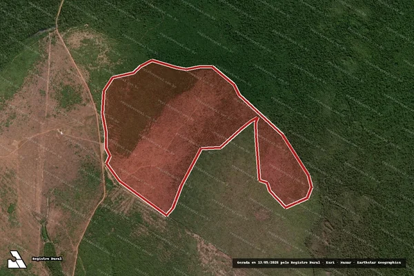 Imagem de satélite — Embargo IBAMA — Infração da Flora - Marcelândia/MT