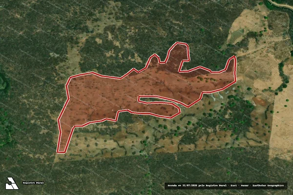 Imagem de satélite de Infração da Flora em São José da Lagoa Tapada - PB