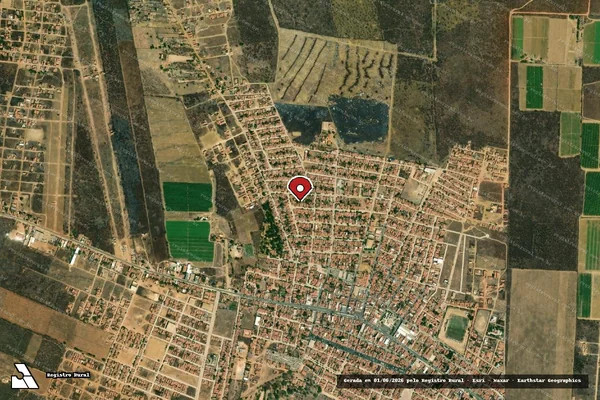 Imagem de satélite de Infração Ambiental em Baraúna - RN (marcador da localização)