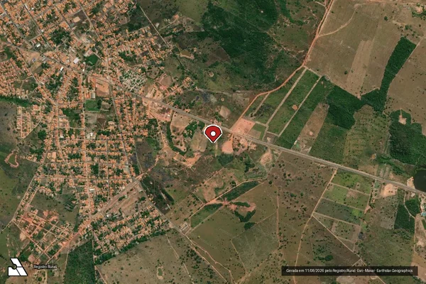 Imagem de satélite de Infração Ambiental em Amarante do Maranhão - MA (marcador da localização)