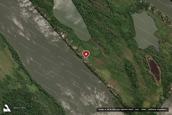 Imagem de satélite de Infração Ambiental em São Félix do Xingu - PA (marcador da localização)