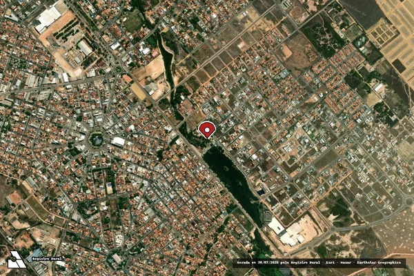 Imagem de satélite de Infração Ambiental em Paragominas - PA (marcador da localização)