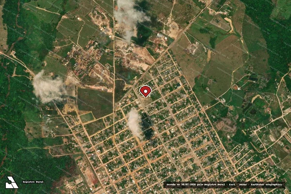 Imagem de satélite de Infração da Flora em Cujubim - RO (marcador da localização)