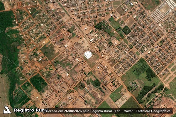 Imagem de satélite de Infração Ambiental em Aripuanã - MT (marcador da localização)