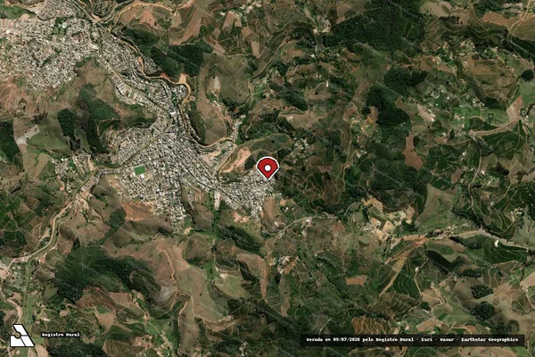 Imagem de satélite de Infração da Fauna em Espera Feliz - MG (marcador da localização)