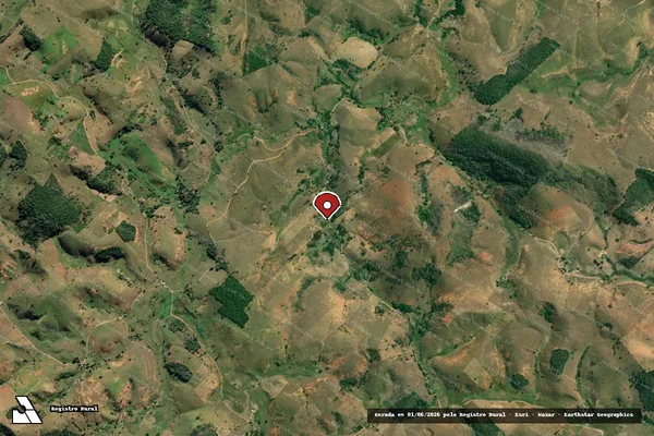 Imagem de satélite de Infração Ambiental em Cardoso Moreira - RJ (marcador da localização)