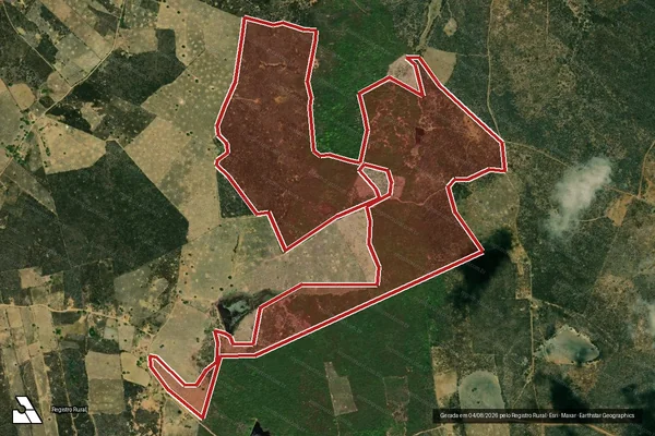 Imagem de satélite — Embargo IBAMA — Infração da Flora — Prata/PB