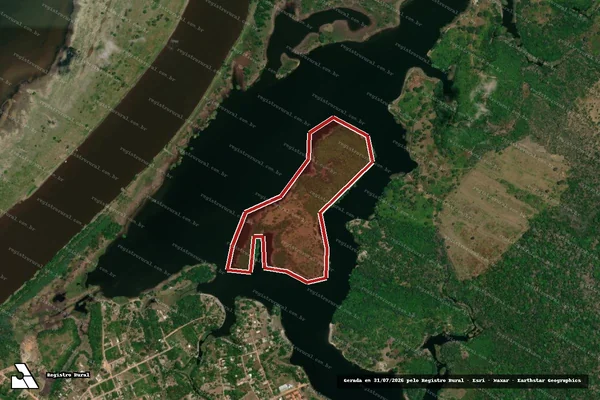 Imagem de satélite — Embargo IBAMA — Infração Ambiental - Autazes/AM