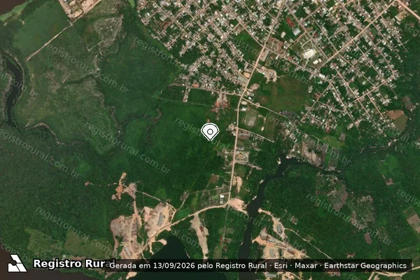 Imagem de satélite de Infração Ambiental em Novo Aripuanã - AM (marcador da localização)