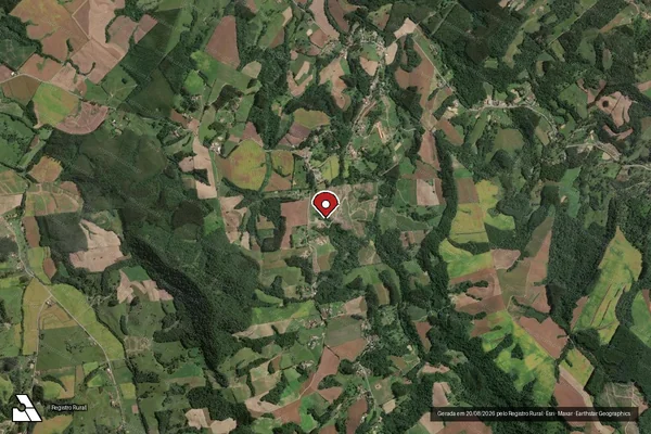 Imagem de satélite de Infração Ambiental em Santa Terezinha - SC (marcador da localização)