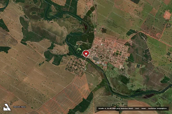 Imagem de satélite de Infração Ambiental em Lagoa Santa - GO (marcador da localização)