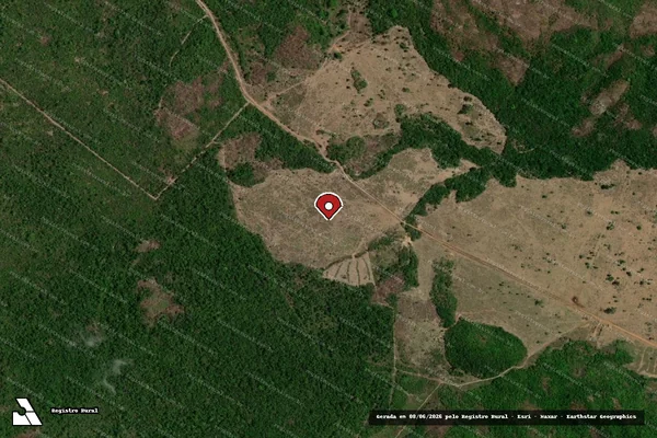 Imagem de satélite de Infração referente a Qualidade Ambiental em Matupá - MT (marcador da localização)