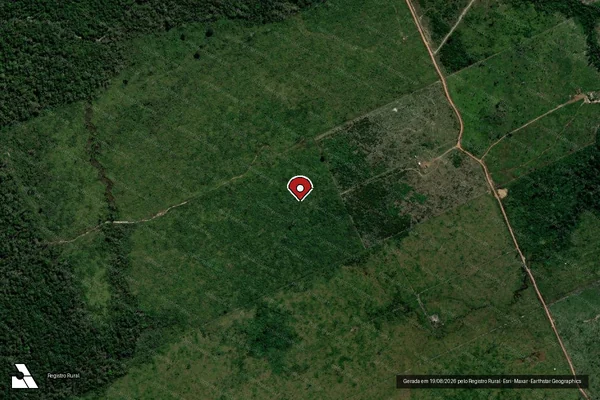 Imagem de satélite de Infração da Flora em Candeias do Jamari - RO (marcador da localização)