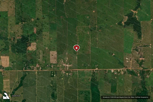 Imagem de satélite de Infração Ambiental em Porto Velho - RO (marcador da localização)
