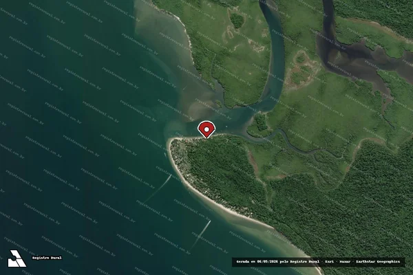 Imagem de satélite de Infração da Fauna em Guaraqueçaba - PR (marcador da localização)