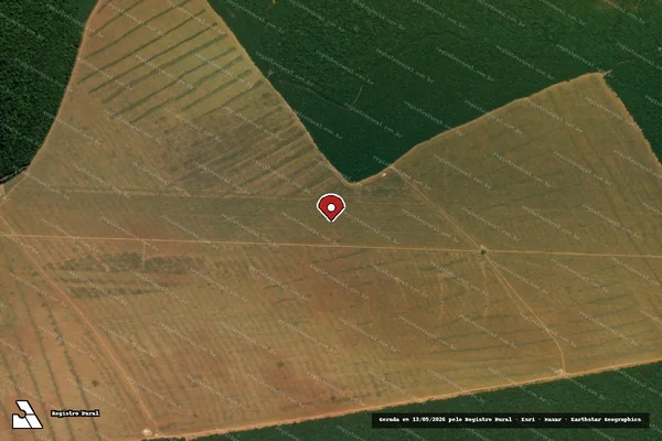 Imagem de satélite de Infração Ambiental em Nova Canaã do Norte - MT (marcador da localização)