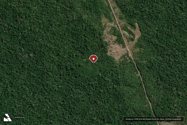 Imagem de satélite de Infração da Flora em Itaituba - PA (marcador da localização)