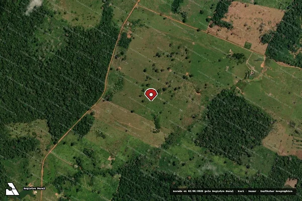Imagem de satélite de Infração da Flora em Capixaba - AC (marcador da localização)