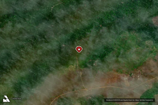 Imagem de satélite de Infração da Flora em Tartarugalzinho - AP (marcador da localização)