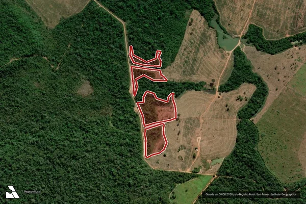 Imagem de satélite de Infração Ambiental em Jacareacanga - PA
