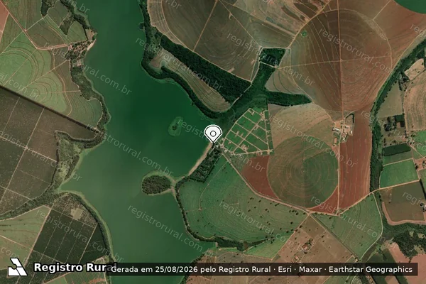 Imagem de satélite de Infração Ambiental em Adolfo - SP (marcador da localização)