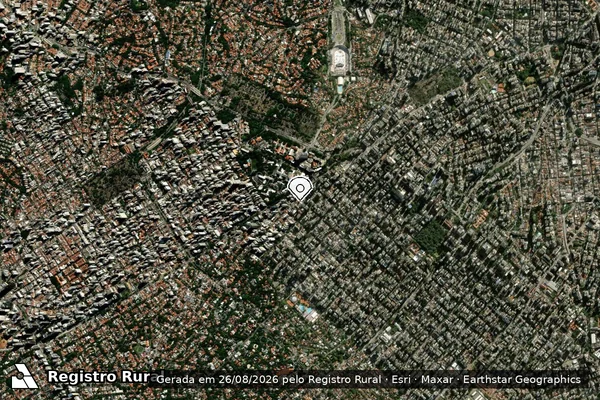 Imagem de satélite de Infração referente a Qualidade Ambiental em São Paulo - SP (marcador da localização)