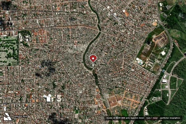 Imagem de satélite de Infração Ambiental em Belém - PA (marcador da localização)