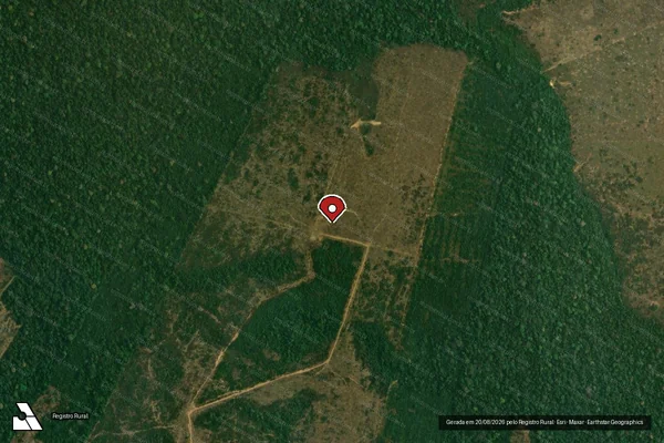 Imagem de satélite de Infração da Flora em Machadinho D'Oeste - RO (marcador da localização)