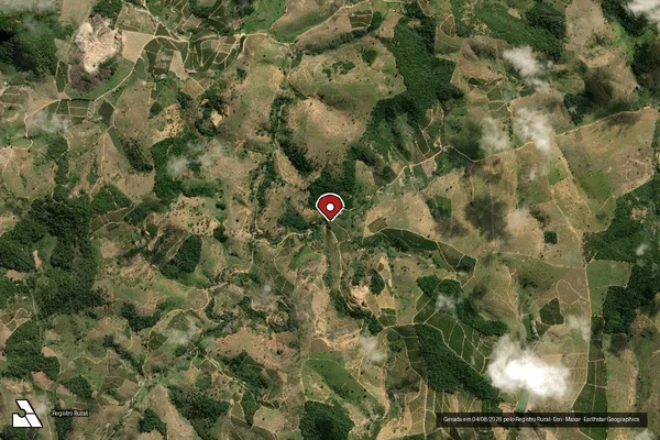 Imagem de satélite de Infração Ambiental em Vila Pavão - ES (marcador da localização)