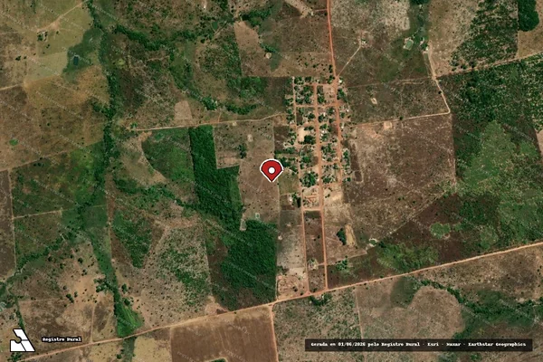 Imagem de satélite de Desmatamento em Confresa - MT (marcador da localização)