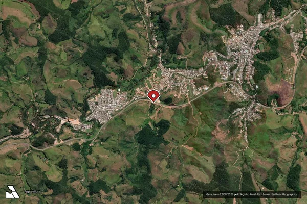 Imagem de satélite de Infração Ambiental em Lima Duarte - MG (marcador da localização)