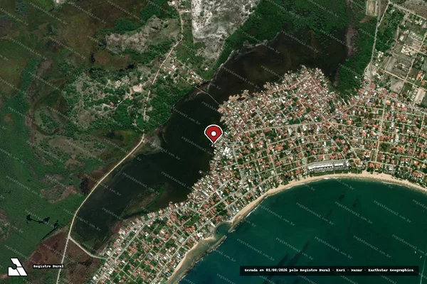 Imagem de satélite de Infração Ambiental em Ipojuca - PE (marcador da localização)