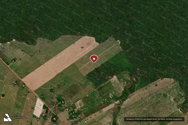 Imagem de satélite — Embargo IBAMA — Infração Ambiental - Seringueiras/RO
