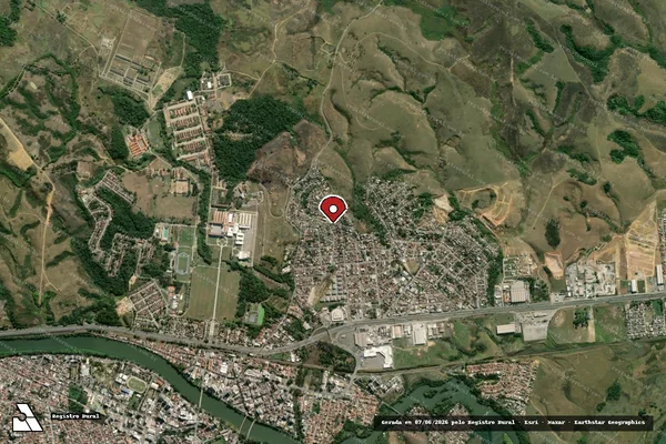 Imagem de satélite de Infração Ambiental em Resende - RJ (marcador da localização)