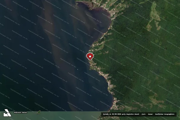 Imagem de satélite de Infração Ambiental em Florianópolis - SC (marcador da localização)