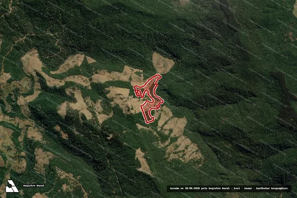 Imagem de satélite — Embargo IBAMA — Infração da Flora - Coronel Domingos Soares/PR