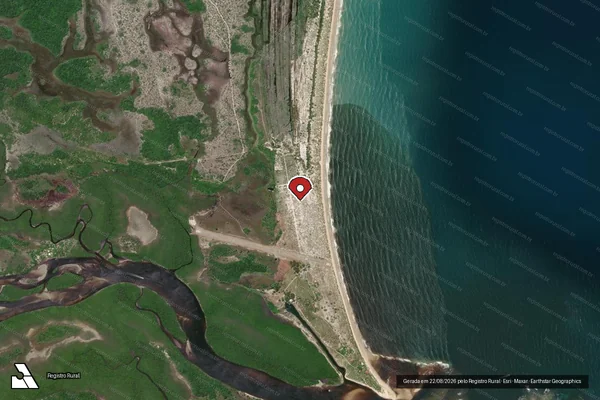 Imagem de satélite de Infração Ambiental em Ilhéus - BA (marcador da localização)