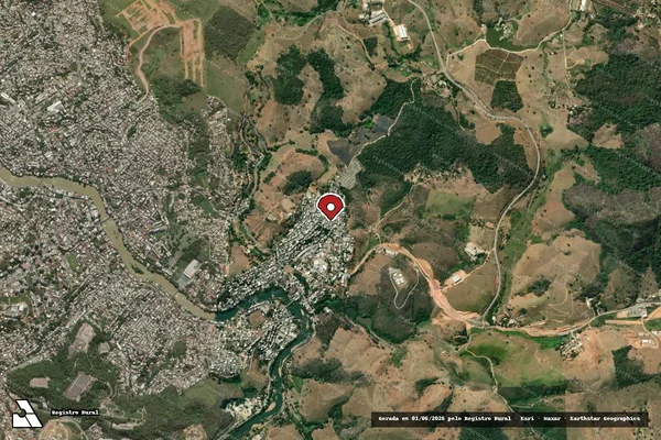 Imagem de satélite de Infração Ambiental em Cachoeiro de Itapemirim - ES (marcador da localização)