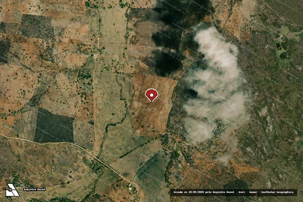 Imagem de satélite de Infração da Flora em Monteiro - PB (marcador da localização)