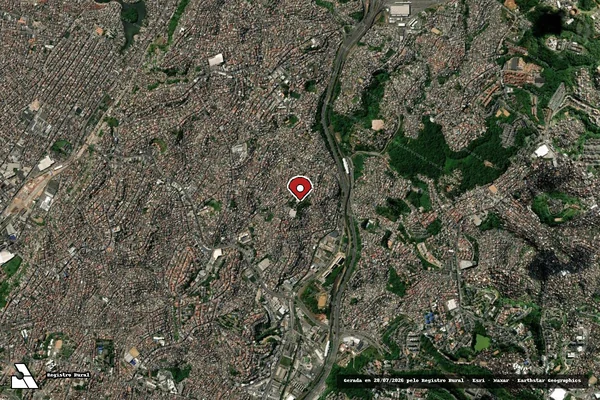 Imagem de satélite de Infração Ambiental em Salvador - BA (marcador da localização)