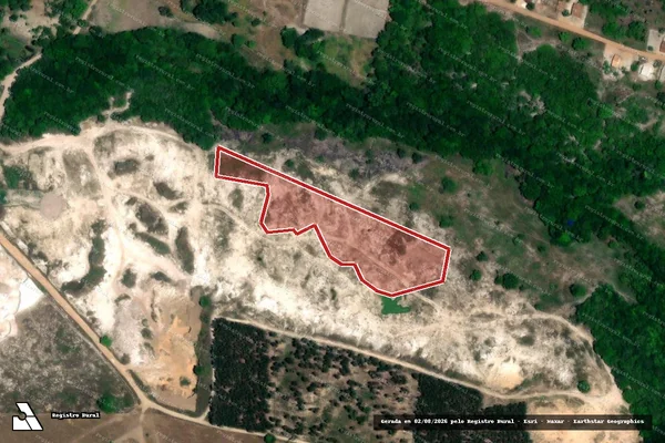 Imagem de satélite — Embargo IBAMA — Infração Ambiental — Areia Branca/SE