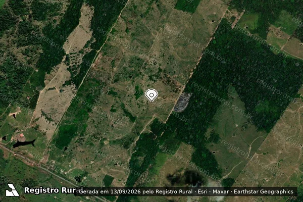 Imagem de satélite — Embargo IBAMA — Infração da Fauna - Manoel Urbano/AC