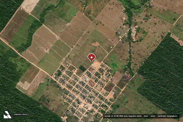 Imagem de satélite de Infração Ambiental em Espigão D'Oeste - RO (marcador da localização)