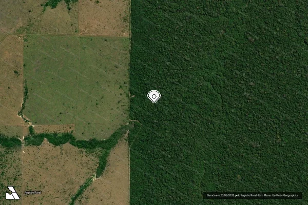 Imagem de satélite de Infração da Flora em Candeias do Jamari - RO (marcador da localização)