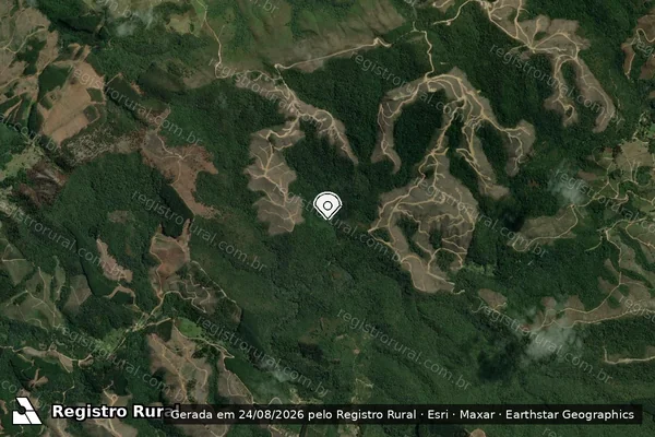 Imagem de satélite de Infração da Flora em Bocaiúva do Sul - PR (marcador da localização)
