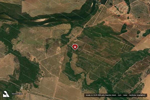 Imagem de satélite de Infração da Flora em Araguaiana - MT (marcador da localização)