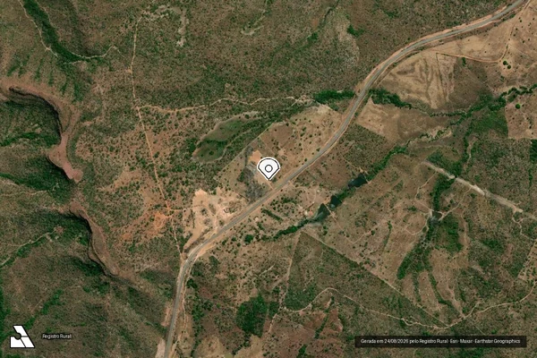 Imagem de satélite de Infração Ambiental em Pindorama do Tocantins - TO (marcador da localização)
